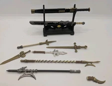 Miniature Sword Set with Display Rack