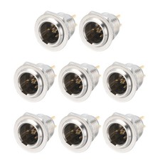 8PCS Mini XLR Connector, 5 Pin Male Mini XLR Socket Connector, Silver