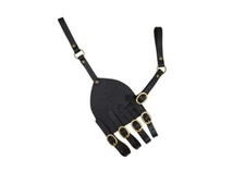 Medieval Warrior Handmade Rapier Dagger Sword Frog Holder Black Leather LARP