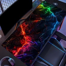 Neon Lightning Game Mouse Pad, Large Size Non-slip Desktop Pad, High Definition