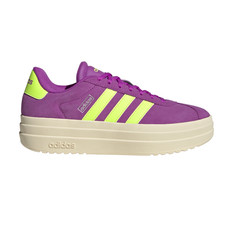 adidas Vl Court Bold Lace Up Womens Pink Sneakers Casual Shoes JI1785