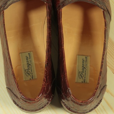Vintage Bragano by Cole Haan Italy Croc Embossed Leather Penny Loafers 13 Cole haan bragano penny - Gem main image 2