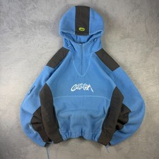 VTG Childish TGF Bros Blue Grey Thermal 1/4 Zip Fleece Oversized Medium Hoodie