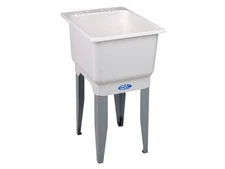 E.L. Mustee 12K Laundry Tray Single Bowl w/Stand 18x23.5x9 16Gal