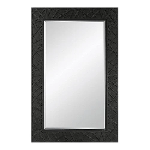 Uttermost Everest Contemporary Wood and Glass Mirror in Black - Picture 1 of 7
