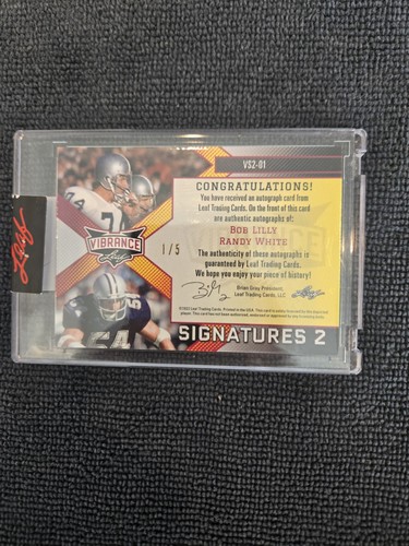 2022 Leaf Vibrance Bob Lilly Randy White Signatures 2 Auto /5 - Picture 2 of 2