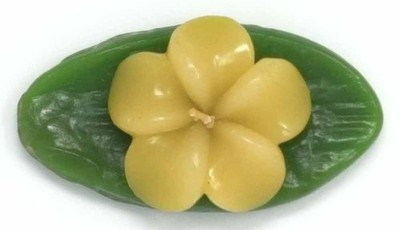 Frangipani Scented Floating Candle Orchid On Leaf 5x9 CM Gift Table