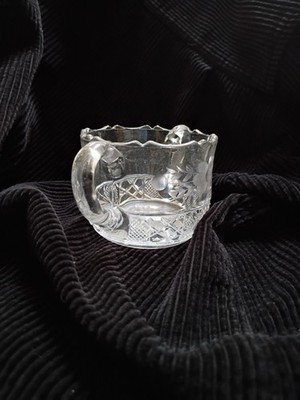 Early American Pressed Glass (EAPG) Brilliant Period cut crystal sugar bowl.