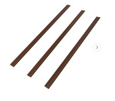 3 Pcs Brown Garden Fence PVC Privacy Screen Panel Slat Strips Fixing 1m Long