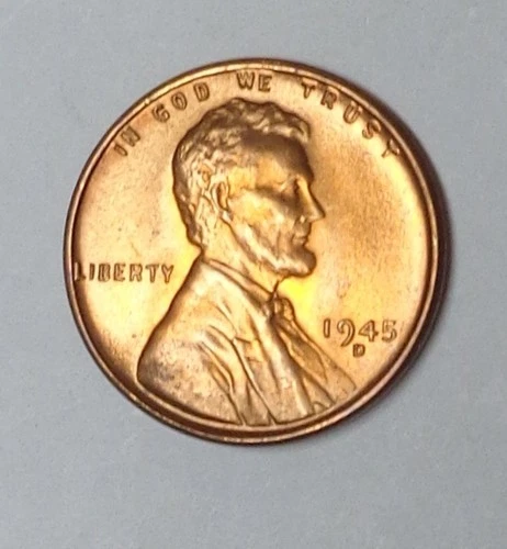 1945-D Lincoln Wheat Penny Cent Red BU Uncirculated From Original Roll
