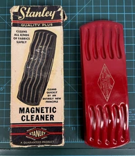 Vintage Stanley Magnetic Cleaner Black W Original Box Made in USA Quality Plus