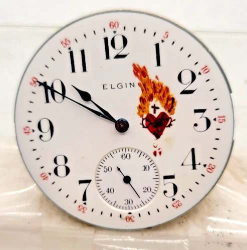 Antique 1917 ELGIN Hunter Case Pocket Watch Movement - 7 J-16 S ! RUN GREAT!