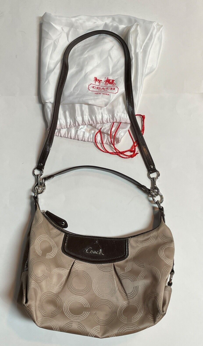 COACH Signature Ashley Dotted OP Art Convertible Hobo Crossbody