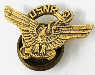 Vintage USNR US Naval Reserve Navy Eagle Anchor Screw Back Pin A23