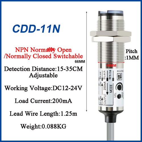 M18 NPN/PNP Photoelectric Sensor Switch Diffuse Reflection CDD-11N/40N DC12-24V - Picture 15 of 20