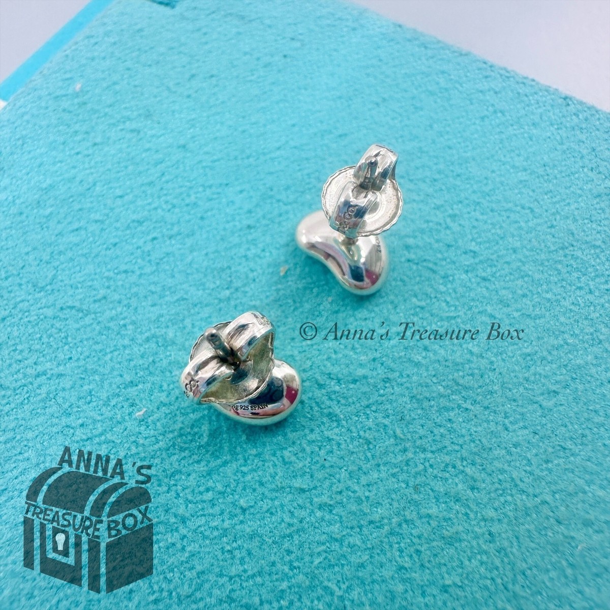 Tiffany & Co. 925 Silver Elsa Peretti 9mm Bean Earrings (pouch) | eBay