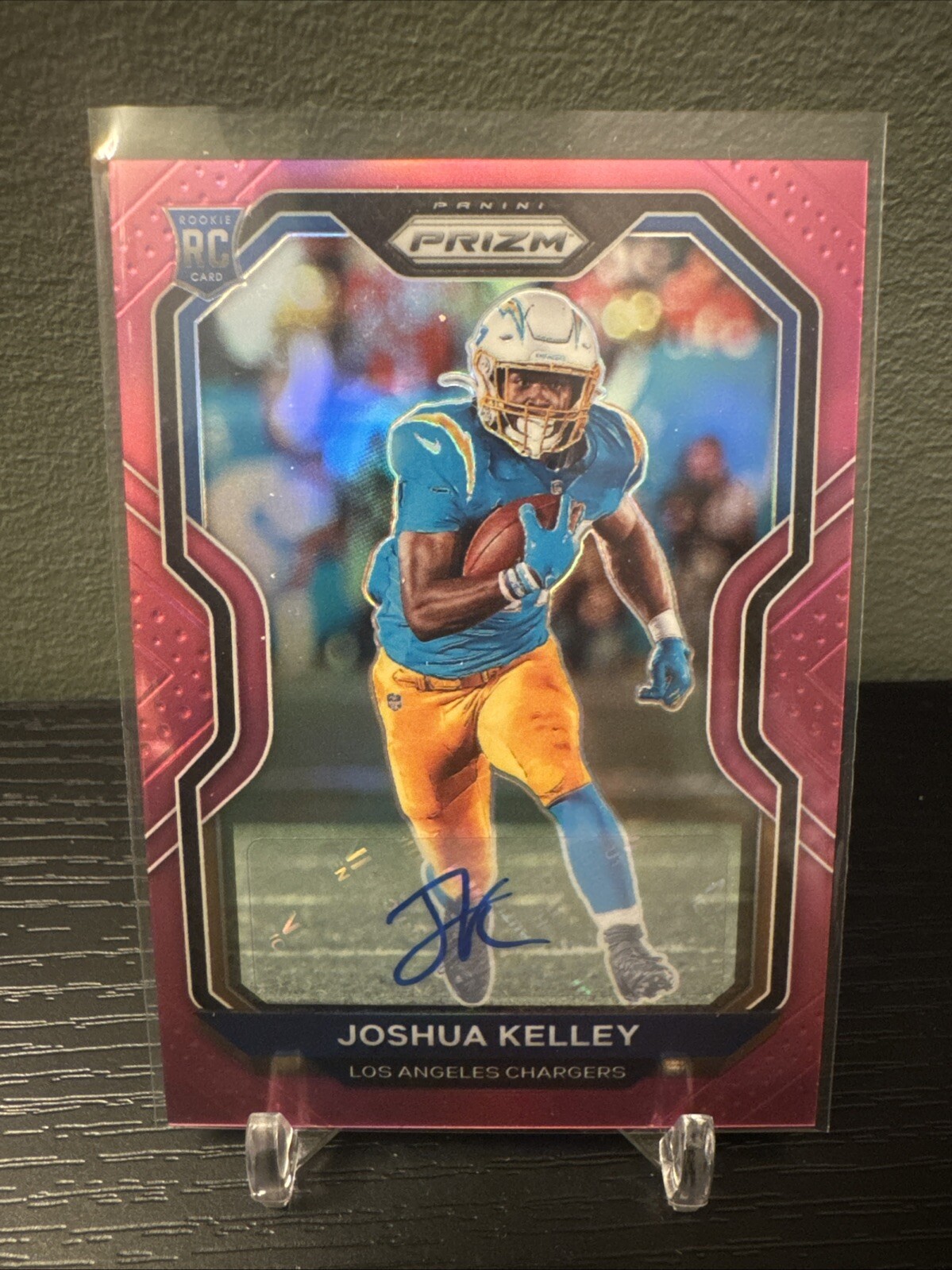 2020 Panini Prizm #326 Joshua Kelley Pink Prizm Rookie Auto Chargers
