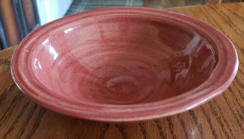 VINTAGE ROWE POTTERY WORKS RED BROWN 7" CEREAL BOWL PIN WHEEL PATTERN - Picture 1 of 6