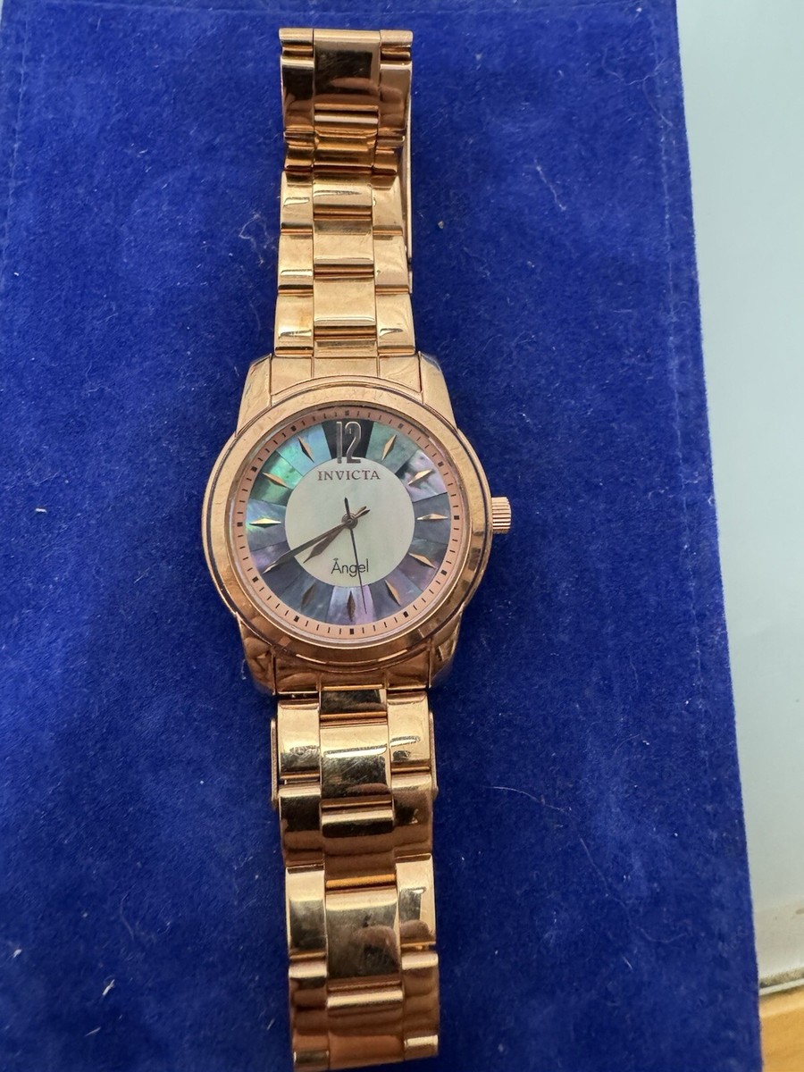Invicta blue face gold silver band angel watch timepiece Amazon.com: Invicta Women main image 4