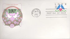 1990 FDC - Scott# 2440 - Love Issue - Farnam Cachet