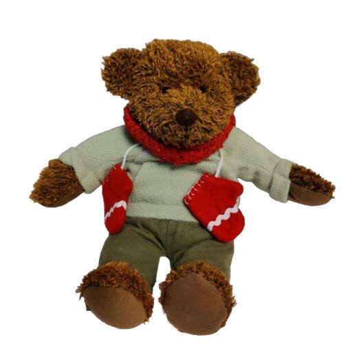 NEW Hallmark Christmas Teddy Mittens Plush Bear 12” Holiday Stuffed Animal Toy - Picture 1 of 4