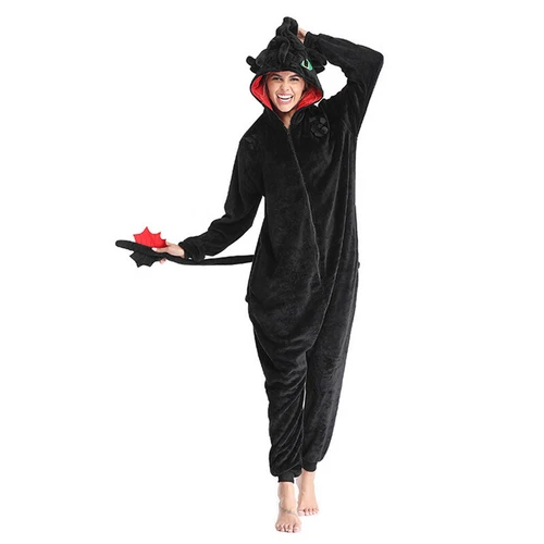 How To Train Your Dragon Toothless Cosplay Pajamas Kigurumi Sleepwears Adults - Picture 13 of 15