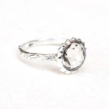 Natural Crytal quartz Ring Clear quartz Ring 925 Sterling Handmade Ring-CR010