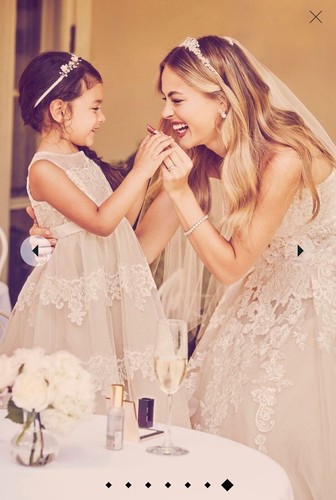 David’s Bridal Girls Dress Sz 10 Beige Lace Tulle Flower Girl Casual - Picture 4 of 23