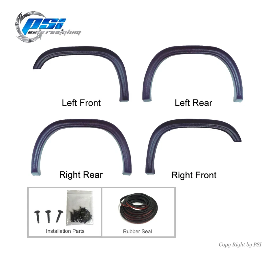 Rugged Style Fender Flares Fits 97-04 Dodge Dakota Sand Blast Textured Finish - Image 2 of 4