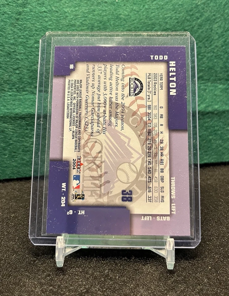 Todd Helton 2004 Fleer Legacy #38 Colorado Rockies - Image 2 of 2