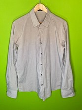 Boss by Hugo Boss Men s Gray Blue Ombre Micro Plaid Shirt Size XL