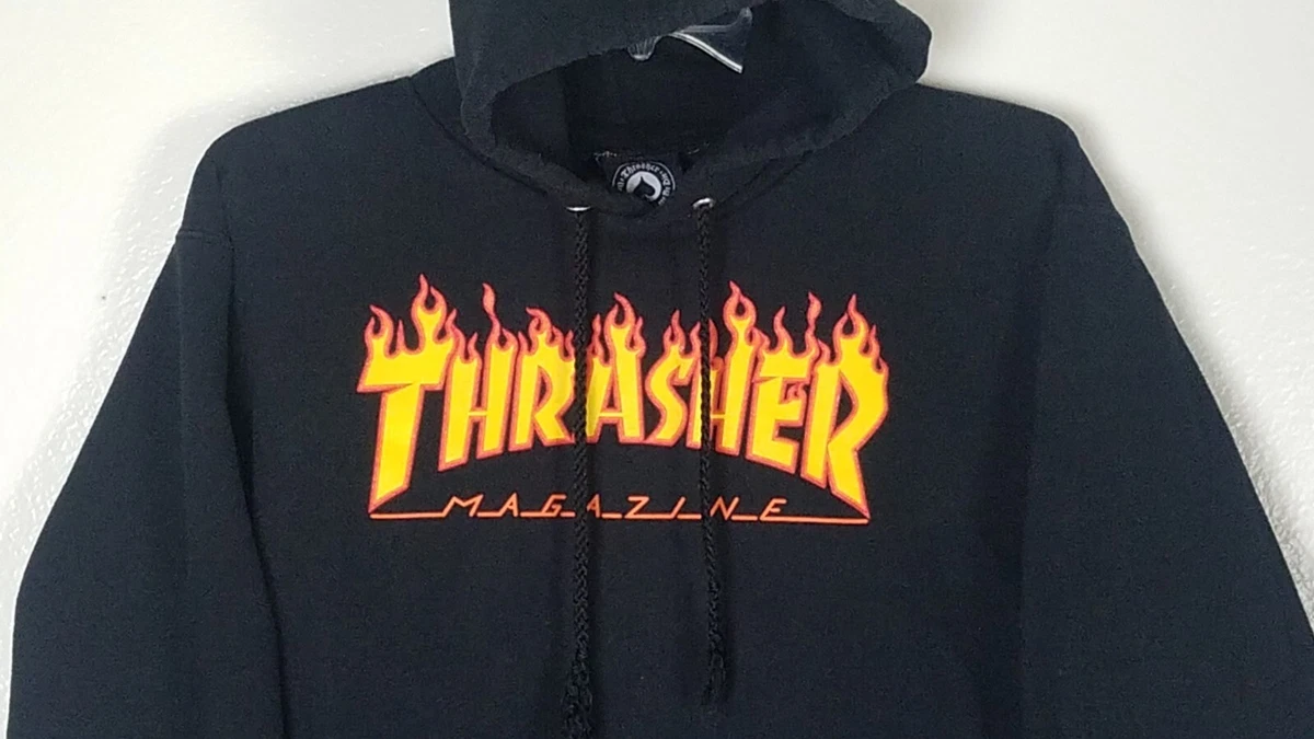 Thrasher hoodie best sale flames on sleeves