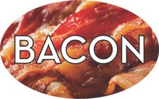 1.25" X 2" Bacon Labels 500 per Roll Great Food Stickers