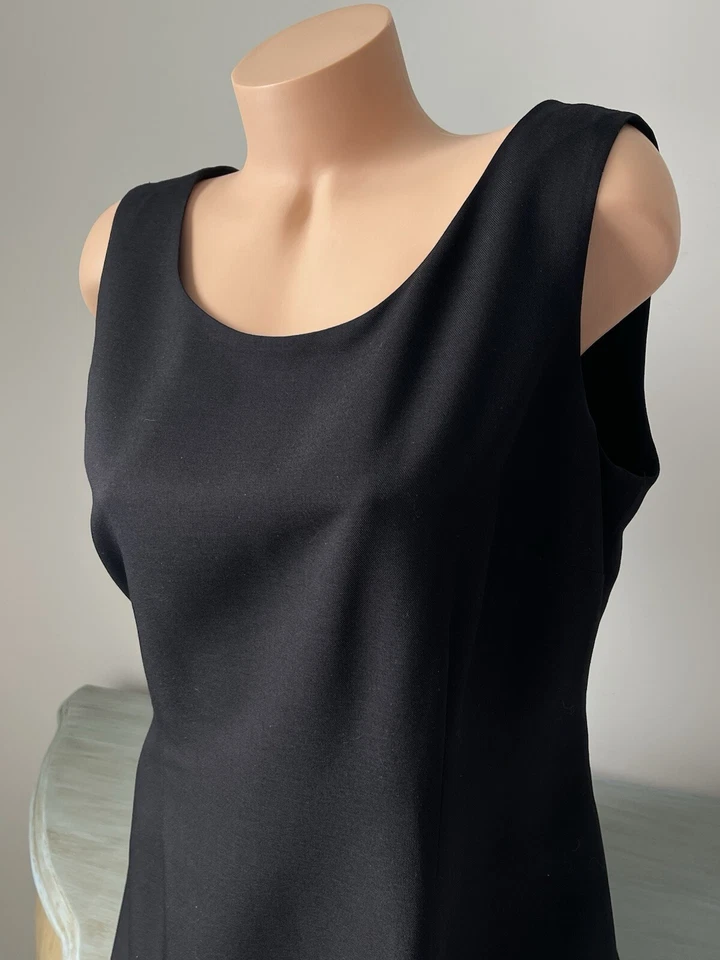 Vestido Evan Picone Essentials Talla 14 Negro Sin Mangas Vaina Carrera Jersey XL Foto 2 de 4