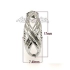 14k Solid White Gold X Design Earrings #E968 — photo 4