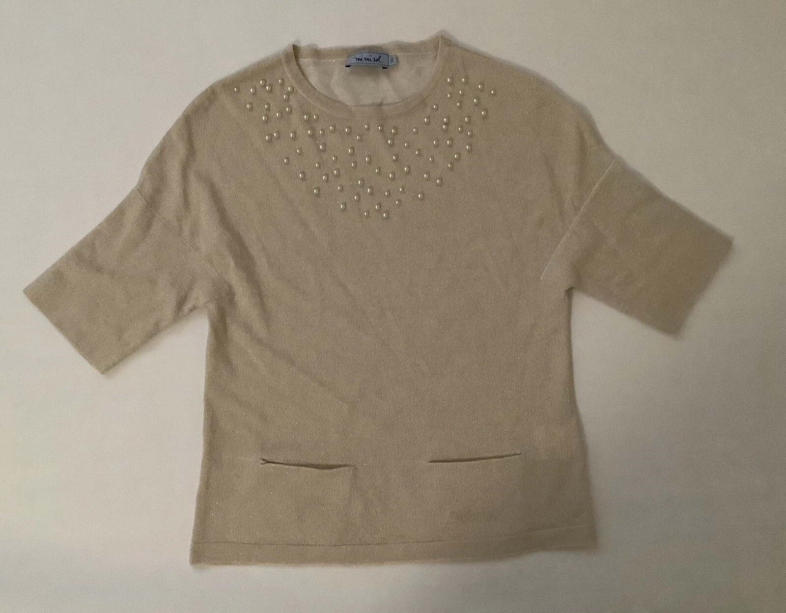 Mimisol Girls Gold Pearl Top Size 14