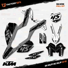 Gray & White Slick Graphics Kit fits KTM 13-15 SX SXF XC XCF 125 150 250 300 450