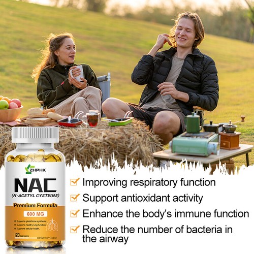 NAC N-Acetyl Cysteine 600mg 120 Capsules |Glutathione|Antioxidant|Liver Function - Foto 8 di 10