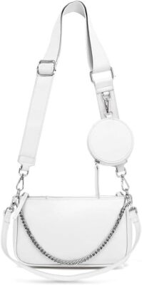 AMHDV Women Multipurpose Crossbody Bags Small Shoulder Bag Fashion 3 02-white 