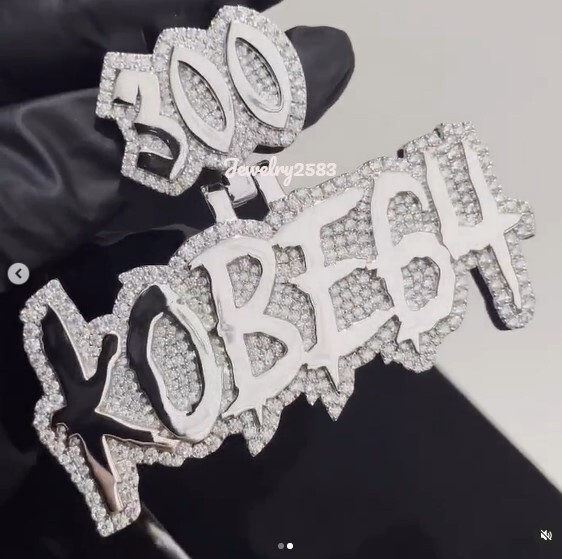 Father's Day Gift 3ct Real Moissanite Custom Charm Pendant 925 Silver Free GIFT