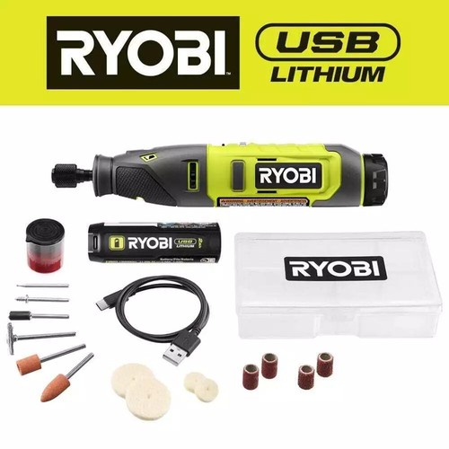 RYOBI USB Lithium Rotary Tool Kit w/ 2.0 Ah USB Battery & Charging Cable SB18