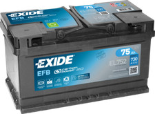 BATTERIA EXIDE EL752 ECM-EFB 75 AH per FORD VW RENAULT OPEL LANCIA TOYOTA NISSAN