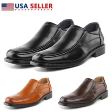 Bruno Marc Men's Leather Lined Square Toe Formal Dress Loafers Slip On Shoes US