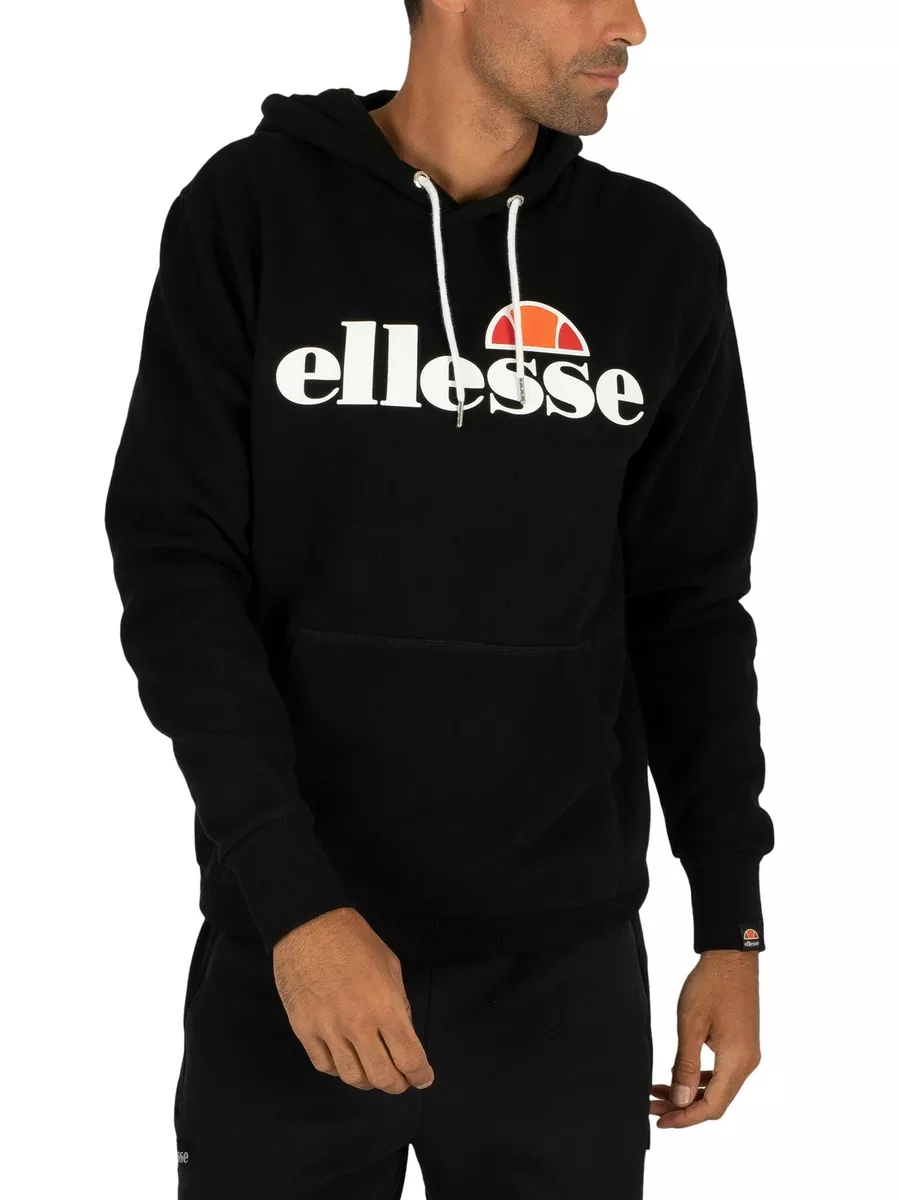 Ellesse Men's SL Gottero Pullover Hoodie, Black