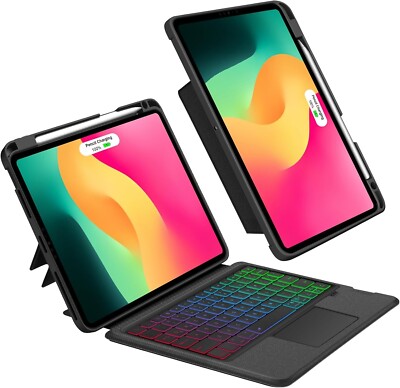GOOJODOQ iPad Air 5/4 & iPad Pro 11 Tastaturhülle mit Touchpad, QWERTZ, Grau