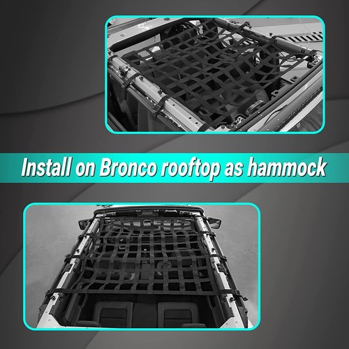 Car Roof Mesh Hammock Large for Ford Bronco Accessories 2021-23 4 Door 120*103CM - Bild 3 von 8