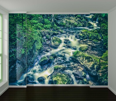 3D Stream Stones E2721 Wallpaper Mural Paper Wall Print Indoor Murals CA Honey