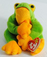 TY Smoochy the Frog 1997 Retires with Tag Errors Frog Green Yellow