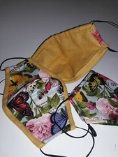 Homemade Face Masks Roses Butterfly, Fleece interior for extra comfort, washab