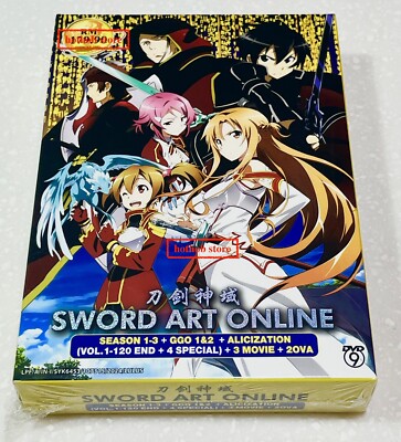 Sword Art Online (Season 1-3 + GGO + Alicization + 3-Movie + Special &OVA) / DVD